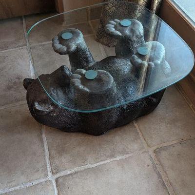 Bear Glass-Top Coffee Table - Unique Decorative Piece