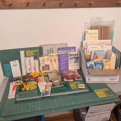 Quilting Supplies Lot - Rotary Cutters, Mats, Blades, Templates & More