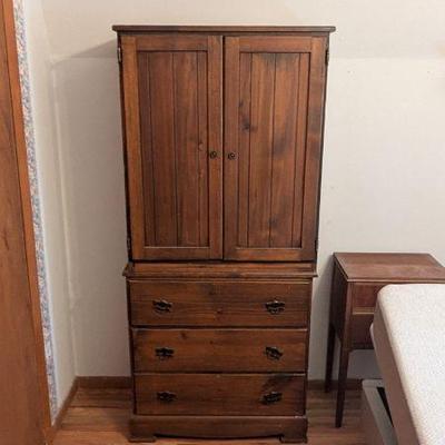 2-Piece Antique Wooden Wardrobe / Dresser