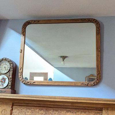 Vintage Carved Wood-Framed Mirror