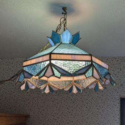 Vintage Stained Glass Hanging Lamp