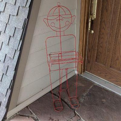 Vintage Wire Figure Newspaper/Advertising Holder