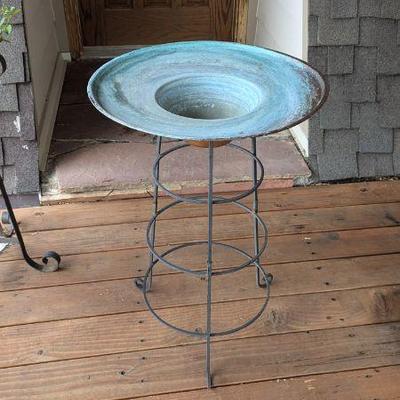 Vintage Copper & Iron Bird Bath