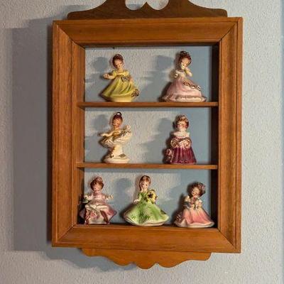 Vintage Josef Originals Figurine Collection in Display Case