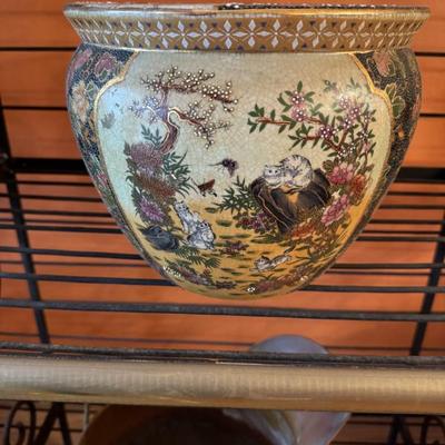 Hand painted porcelain with Koi fish painted inside 