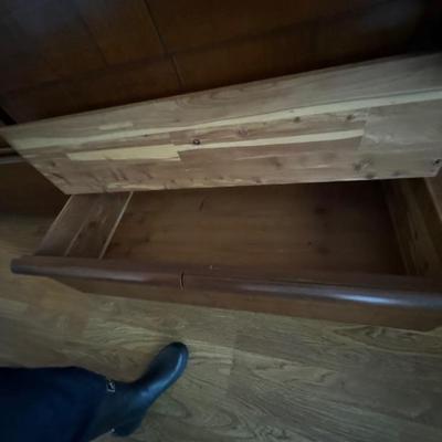 Cedar chest inside dresser