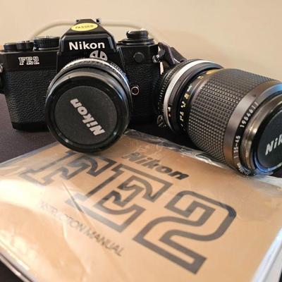 Vintage Nikon FE2 with zoom lens