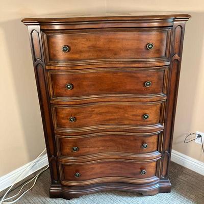 Universal Furniture Tall Chest | Tall Chest with serpentine front and 5 drawers. - l. 39 x w. 20 x h. 54 in

