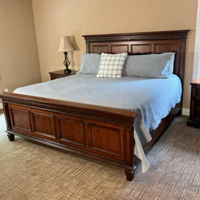 Universal Furniture King Bed | King Bed with tall headboard. Bed frame only. Mattress and box spring not included as per NJ State Law. -...