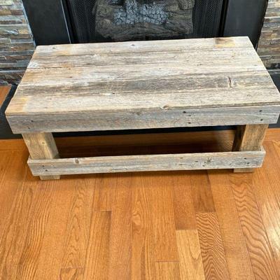 Weathered Wood Low Table | Hand made low or coffee table. Nice worn natural wood finish. - l. 37.75” x w. 19” x h. 15.5” in

