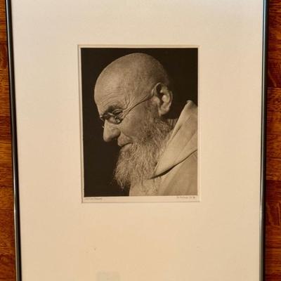 Framed Black and White Portrait Photograph Certosa Monk by Cy DeCosse
