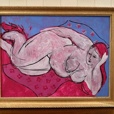 Original Acrylic on Board Nude Painting by Alex Boies 
