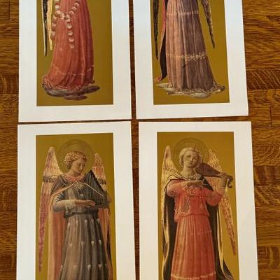 Four Angel Prints from the Museo di San Marco, Florence. Details from an altar piece by Fra Angelico.

Each measuring 8.75" x 17"