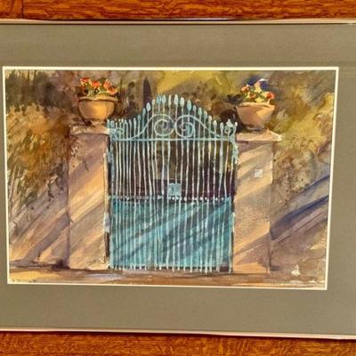 Framed Watercolor Painting, Florentine Gate by Cy DeCosse 

Measures 24" x 18"