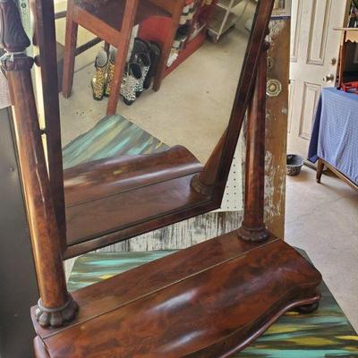 Antique vanity mirror with cubby