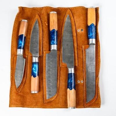 Lot 103x | Handmade Damascus Steel Chef Knife Set
