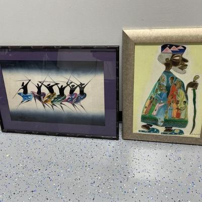 Lot 97 | Large Print On Canvas & African Batik Art
