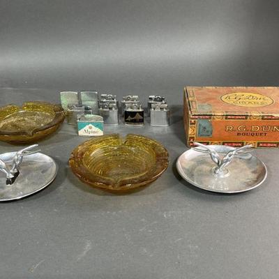 Lot 255 | Vintage Lighters & Ashtrays & Cigar Box
