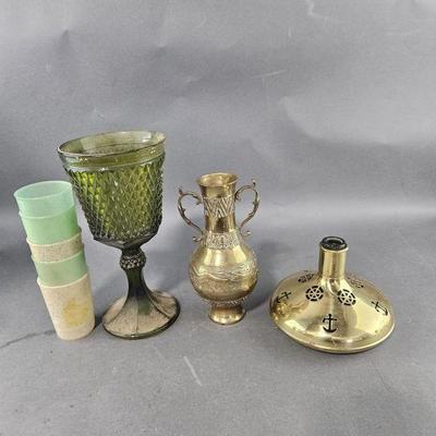 Lot 416 | Vtg Brass Ship Decanter and More
