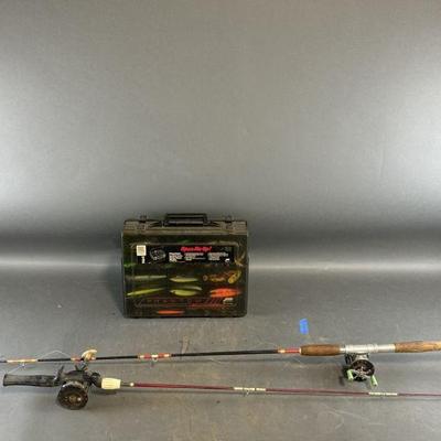 Lot 374 | Vintage Fishing Bait & Poles
