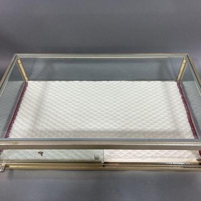 Lot 62 | Glass and Metal Display Case With Lock & Key
