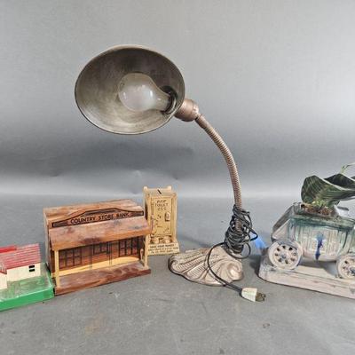 Lot 349 | Vtg Gooseneck Lamp and More
