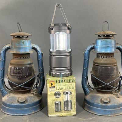 Lot 289 | Vintage Dietz Oil Lanterns & New LED Lantern
