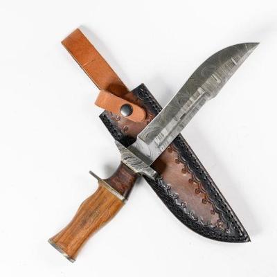 Lot 103p | Handmade Damascus Steel Bowie Knife
