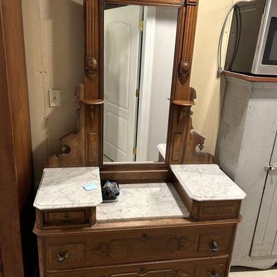 Lot 208 | Antique Marble Top Dresser
