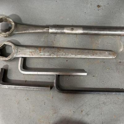 Lot 406 | 2" & 2 1/4” Hex 3/4” 5/8” & 14mm Allen Wrenches

