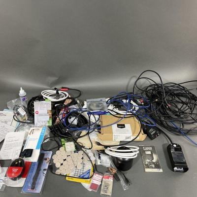 Lot 237 | Contents of Table, Cords, Hardware & More
