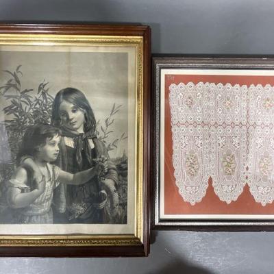 Lot 64 | Antique J.R. Rice Engraving and Vintage Lace
