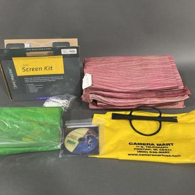 Lot 183 | Green Screen Kit & 10 by 20 Foot Red Backdrop
