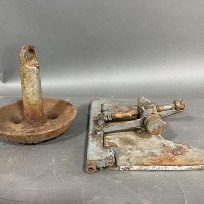 Lot 290 | Vintage Small Anchor & Outboard Motor Bracket
