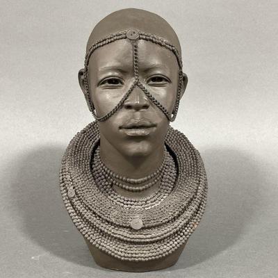 Lot 121 | "Maasai Woman” Clay Bust by Ben Apollo
