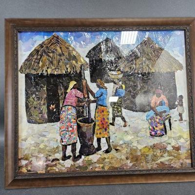 Lot 80 | Vtg Kenya Collage By Stephen Mbatia Kiera
