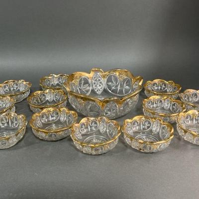 Lot 256 | Early American Pressed Glass Gold Gilt Bowls
