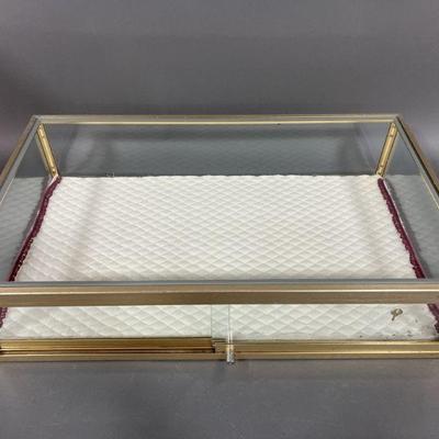 Lot 57 | Metal and Glass Display Case With Lock & Key
