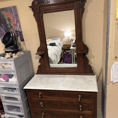 Lot 209 | Antique Marble Top Dresser
