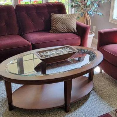 Bassett Couch and Arm Chair and Coffee Table 