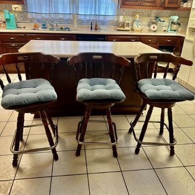 Set of 3 Americana style Bar stools
