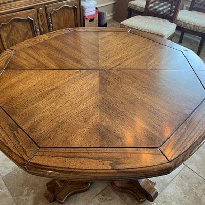 Dining Table and Six Chairs with Two Leaves and a set of Pads
$250.00