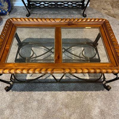 Three Matching Tables
Coffee Table measuring 49." wide, 18" tall, and 31" deep
 $125