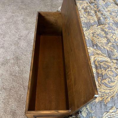 Wooden Blanket Chest
measuring 49.25" wide, 15" deep, and 23" tall
$100.00