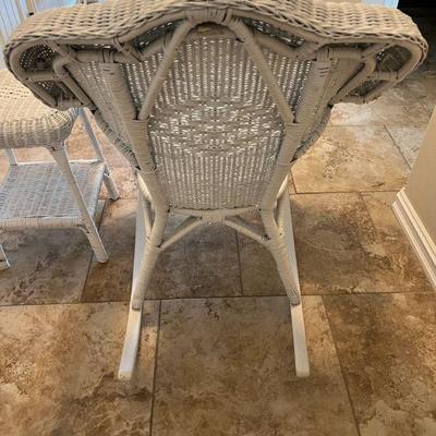 White Wicker Rocker $100
Side Table $40.00