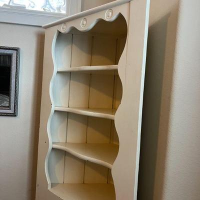 Wooden Corner Cabinet
26" wide, 14" deep, and 65.5" tall 
$75.00