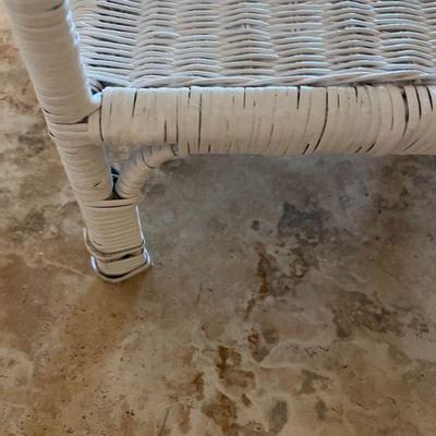 White Wicker Rocker $100
Side Table $40.00
