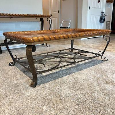 Three Matching Tables
Coffee Table measuring 49." wide, 18" tall, and 31" deep
 $125
