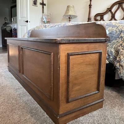 Wooden Blanket Chest
measuring 49.25" wide, 15" deep, and 23" tall
$100.00