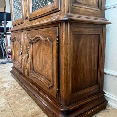 Lighted China Cabinet with Glass Shelves measuring 48" wide, 16" deep, and 78" tall
 $225.00